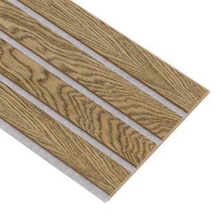 I-Wood Basic 4-lamel akustikpanel, mørkebrun olieret, grå filt og lys kerne, egefiner, 16 x 300 x 2780 mm