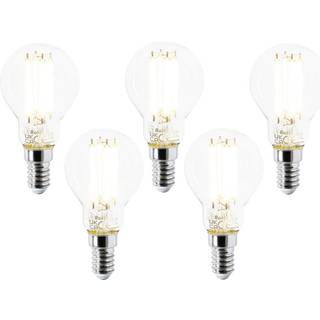 Sæt med 5 E14 LED pærer P45 klar 2,2W 470lm 2700K