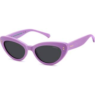 Polaroid Junior PLD 8068/S B3V/M9 Solbriller Polycarbonat Violet Grå Cat Eye Polariseret