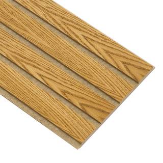I-Wood Basic 4-lamel akustikpanel, brun olieret, brun filt og lys kerne, egefiner, 16 x 300 x 2780 mm