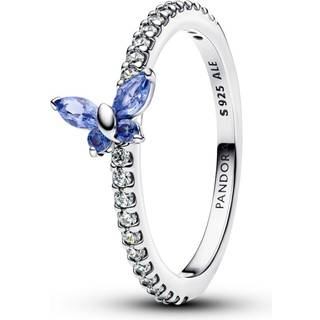 Pandora Silver Blue Sparkling Butterfly Ring - 52