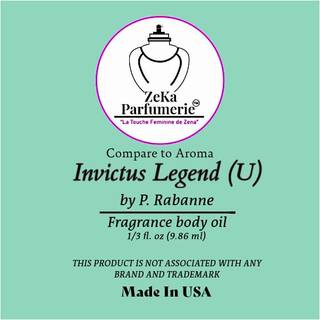 ZEKA PARFUMERIE Sammenlign med Aroma kompatibel med Invictus Legend af P. Rabanne for Men Duft Kropsolie p? 1/3 oz (9,86 ml) st?rrelse Roll-On Bo