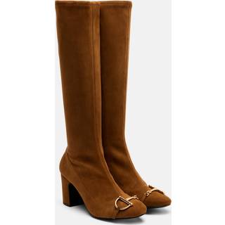Gucci Alfa Horsebit 75 suede knee-high boots - brown - EU 36