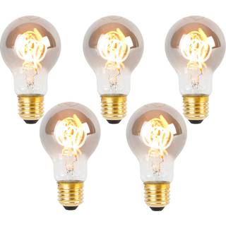 Sæt med 5 E27 LED spiralpærer A60 røg 4W 120 lm 1800K
