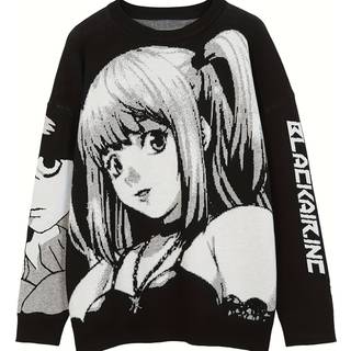 TEMU Anime Pattern Crew Neck Sweater, Casual Long Sleeve Sweater For Fall & Winter, Women's Clothing