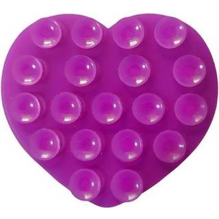 Hjerteformet dobbeltsidet silikone-sugekopholder til smartphones - lilla