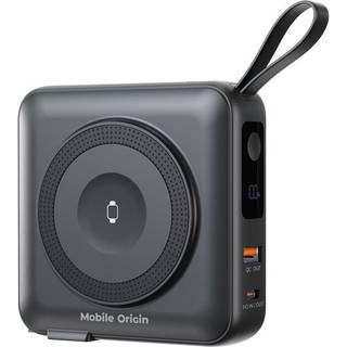 Mobile Origin Powerbank & Travel Charger Lightning/USB-C Cable MagSafe AW/iPhone Compatible black Powerbank - Sort - 10000 mAh