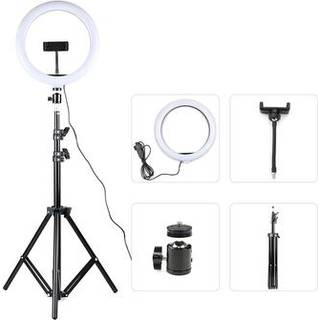 10 USB-drevet ringlys med 160cm teleskopstativ til videooptagelser til liveudsendelser