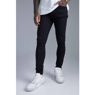 Mens Black Super Skinny Stretch Washed Jeans