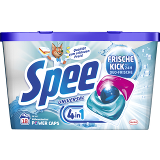 Spee 4-i-1 Vaskemiddel Universal Power Caps Freshness Kick 18 vaske 2.50 DKK/1 vask/e
