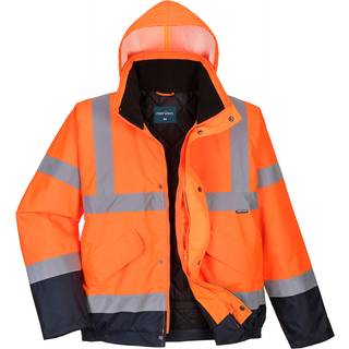 Hi-Vis 2-farvet pilotjakke - Orange/Marine (Størrelse: XXL)