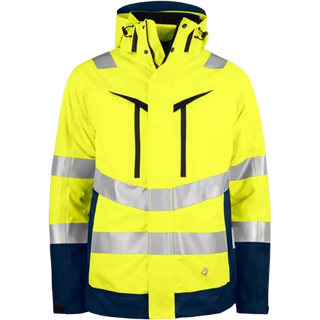 ProJob 646445 6445 funktionel 3-i-1 jakke en iso 20471 klasse 3/2 / Arbejdsjakke yellow/navy 4XL