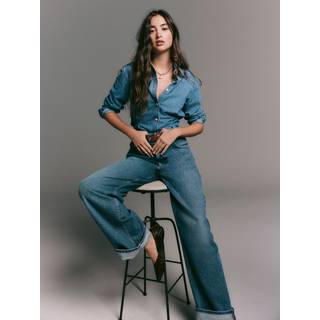 Next Denimskjorte med langærmet og smal talje - 56