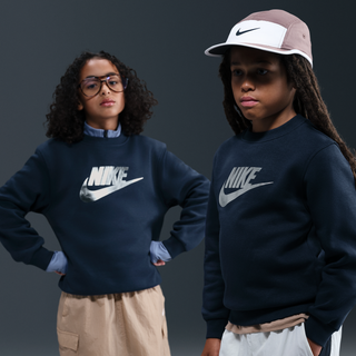 Nike Club Fleece-sweatshirt med rund hals til større børn - blå - blå - XS