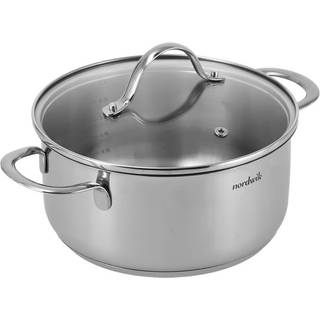 Nordwik Nordwik gryde med glaslåg 2,5 liter Rustfrit stål