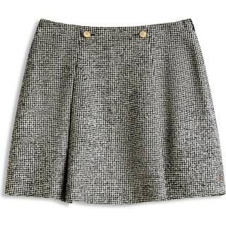 Festive Relaxed Houndstooth Wool Blend Mini Skirt