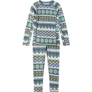 Reima Taitoa Base Layer-sæt I Uld Green Clay  Green Clay-80 cm  Grøn  80 cm  Unisex