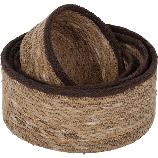 Dixie Emil seagrass kurv small 4-pak Natur/Brun