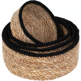 Dixie Emil seagrass kurv small 4-pak Natur/Sort