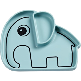 Done by deer Elphee Stick&Stay børnetallerken 17x20 cm Blue