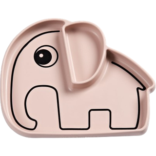 Done by deer Elphee Stick&Stay børnetallerken 17x20 cm Powder