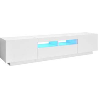 Tv-Skab Med Led-Lys 180X35X40 Cm - Hvid