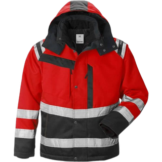 Fristads 119630 Hi Vis vinter jakke kl.3 4043 / Arbejdsjakke Rød/sort 3XL