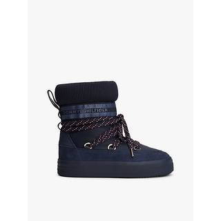 Logo Tape Lace-Up Snow Boots