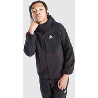 Nike ACG "Wolf Tree" Polartec®-hættetrøje med fuld lynlås til større børn - sort - XS