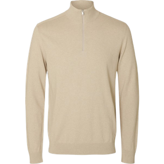 Selected Berg Half Zip Knit Oatmeal