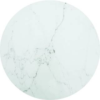 Bordplade Hærdet Glas Rund 300 Mm - Hvid / Ø 60 cm