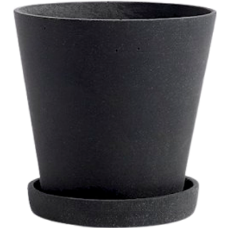 HAY Flowerpot Urtepotte Med Underkop Sort - M