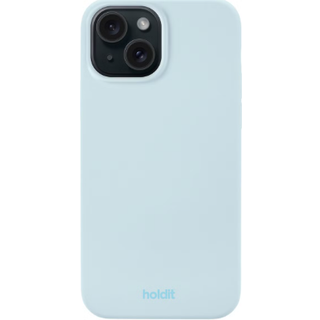 Holdit Silicone iPhone 15 etui (mineralblå)