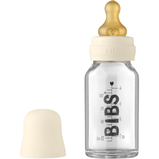 BIBS Baby Glass Bottle Complete Set Latex 110ml Ivory