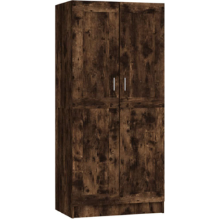 klædeskab 82,5x51,5x180 cm konstrueret træ røget egetræsfarve