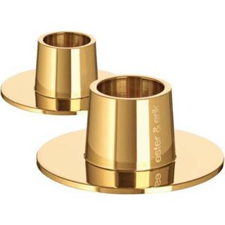 Ester & Erik Lysestage Shiny Ø6 Cm 2-pak - Lysestager Rustfrit Stål Shiny Gold - 777-90