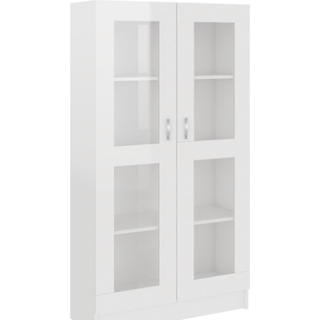 Vitrineskab 82,5X30,5X Konstrueret Træ - Hvid højglans / 150 cm
