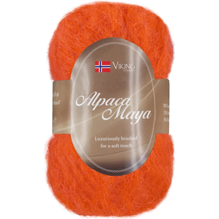 Viking Alpaca Maya 751 Indhold:82% Superfine alpaca, 13% Merino uld, 5% Nylon Vægt/længde: 50 g = ca. 160 m Anbefalede pinde: 7.00 mm Strikkefasthed: 10x10 cm = 12 m Uldprogram ved max 30°, tørres fladt.