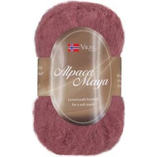 Viking Alpaca Maya 758 Indhold:82% Superfine alpaca, 13% Merino uld, 5% Nylon Vægt/længde: 50 g = ca. 160 m Anbefalede pinde: 7.00 mm Strikkefasthed: 10x10 cm = 12 m Uldprogram ved max 30°, tørres fladt.
