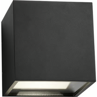 Cube xl led væglampe sort ip54 2x6w 256187