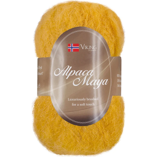 Viking Alpaca Maya 745 Indhold:82% Superfine alpaca, 13% Merino uld, 5% Nylon Vægt/længde: 50 g = ca. 160 m Anbefalede pinde: 7.00 mm Strikkefasthed: 10x10 cm = 12 m Uldprogram ved max 30°, tørres fladt.