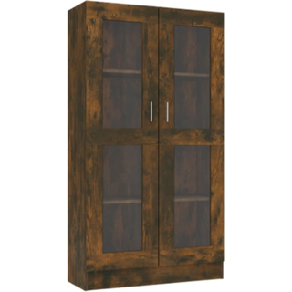 Vitrineskab 82,5X30,5X Konstrueret Træ - Røget eg / 150 cm
