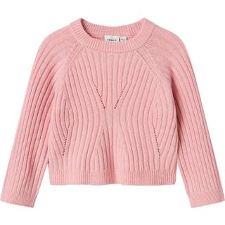 NAME IT Striktrøje Kort Rikine Cradle Pink
