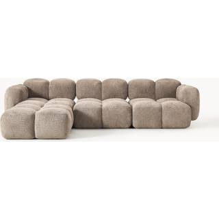 Teddy Bouclé modulsofa Tayla (4-personers) med puf (venstre/højre)