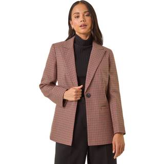 Roman Roman Natural Petite Houndstooth Blazer
