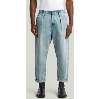 Pleated Chino Denim Relaxed Tapered - sun faded pacific blue - Men