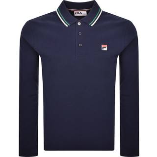 Fila Vintage Monte Long Sleeve Polo T Shirt Navy