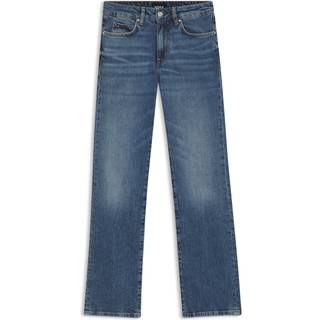 Slim fit jeans i blåmeleret denim med stræk