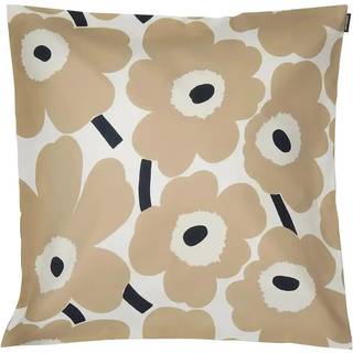 Marimekko Pieni Unikko Pudebetræk 50x50 Cm / Offwhite / Mørkeblåt - Pyntepuder & Betræk Bomuld Beige - 074651-185