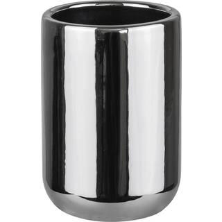 Mette Ditmer Lotus Tandbørsteholder - Tandkrus Keramik Krom - LOTTUM10